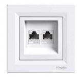 Gniazdo komputerowe 2 x RJ45 kat. 5e nieekranowane Gniazdo komputerowe 2 x RJ45 kat. 5e nieekranowane
