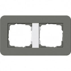 Gira E3 Ramka podwójna ciemnoszary - biały połysk Soft Touch 0212413