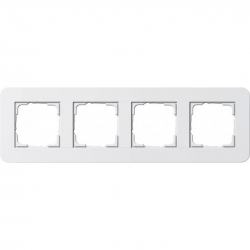 Gira E3 Ramka poczwórna czysta biel z połyskiem podstawa czysta biel 0214410