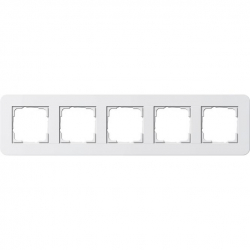 Gira E3 Ramka pięciokrotna czysta biel z połyskiem podstawa czysta biel 0215410