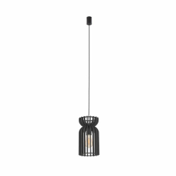 Nowodvorski lampa wisząca KYMI B E27 x 1 Sklejka Stal lakierowana Czarny ~220-230 V MAX: 60W