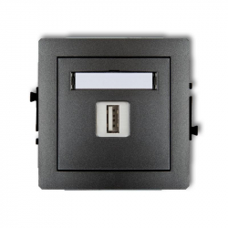 Karlik DECO ładowarka pojedyncza USB 5V, 1A grafitowy PODTYNKOWY bez ramki IP 20, 230V~ 11DCUSB-1 Warszawa Sikorskiego 3