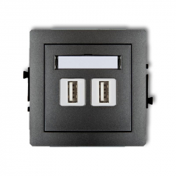 Karlik DECO gniazdo podwójne 2xUSB-AA 2.0 grafitowy PODTYNKOWY bez ramki IP 20 11DGUSB-2 Warszawa Sikorskiego 3