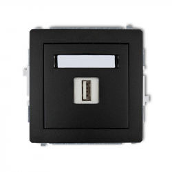 Karlik DECO gniazdo pojedyncze USB-AA 2.0 czarny mat PODTYNKOWY bez ramki IP 20 12DGUSB-1