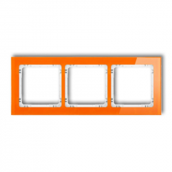 Karlik DECO Ramka uniwersalna potrójna -  efekt szkła ramka pomarańczowa spód biały pomarańczowy PODTYNKOWY  IP 20 13-0-DRS-3