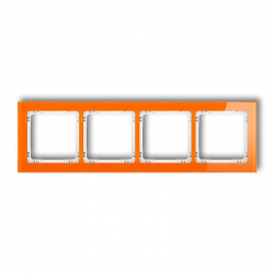 Karlik DECO Ramka uniwersalna poczwórna - efekt szkła ramka pomarańczowa spód biały pomarańczowy PODTYNKOWY  IP 20 13-0-DRS-4