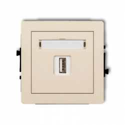 Karlik DECO ładowarka pojedyncza USB 5V, 1A beżowy PODTYNKOWY bez ramki IP 20, 230V~ 1DCUSB-1