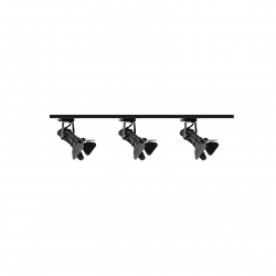 Zestaw 3x lampa MODENA 1F czarna z żarówką led gu10 PHILIPS 5W ciepła biała + szynoprzewód 1m kolor czarny