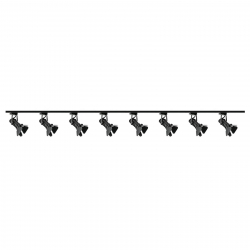 Zestaw 8x lampa MODENA 1F czarna z żarówką led gu10 PHILIPS 5W ciepła biała + szynoprzewód 2 x 2m kolor czarny