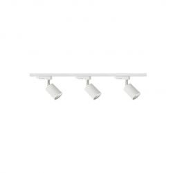 Zestaw 3x lampa SIENA Track 3F biała z żarówką led gu10 PHILIPS 5W ciepła biała + szynoprzewód 1m kolor biały