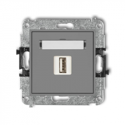 Karlik MINI Gniazdo pojedyncze USB-AA 3.0 szary mat 27MGUSB-5
