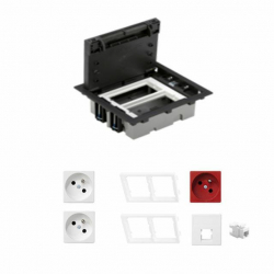 KONTAKT SIMON FLOOR BOX puszka podłogowa 2x gniazdo z/u +1x gniazdo DATA + 1x gniazdo RJ45 kat. 6 nieekranowane do podłóg technicznych ( podniesionych