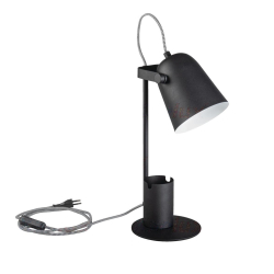 Kanlux lampka biurkowa RAIBO E27 B czarna, organizer z uchwytem na lelefon lub okulary