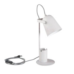 Kanlux lampka biurkowa RAIBO E27 W biała, organizer z uchwytem na lelefon lub okulary