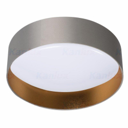Kanlux plafon RIFA LED17,5W WW GR/G ciepła biała, 3000K, 1450lm, szary/złoty