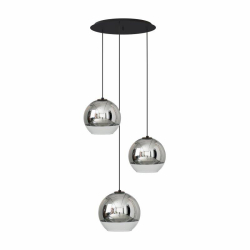 Nowodvorski lampa wisząca GLOBE PLUS E27 x 3 Szkło metalizowane Stal lakierowana Chrom 220-230 V MAX: 60W