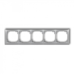 Karlik DECO Ramka uniwersalna 5-krotna z tworzywa DECO Soft srebrny metalik PODTYNKOWY  IP 20 7DRSO-5