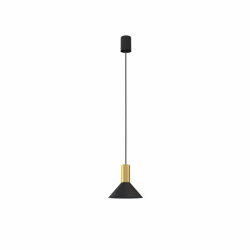 Nowodvorski lampa wisząca HERMANOS GU10 x 1 Stal lakierowana Lity mosiądz Czarny 220-230 V MAX: 10W only LED