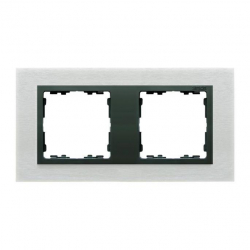 Kontakt Simon Simon 82 Nature Ramka  2-krotna Nature-metal, Inox mat / pierścień grafit