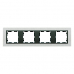 Kontakt Simon Simon 82 Nature Ramka  4-krotna Nature-metal, Inox mat / pierścień grafit