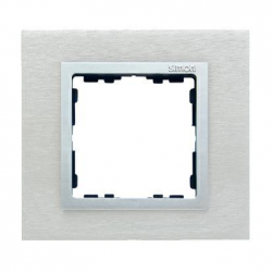 Kontakt Simon Simon 82 Nature Ramka  1-krotna Nature-metal, Inox mat / pierścień aluminium mat