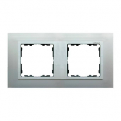 Kontakt Simon Simon 82 Nature Ramka  2-krotna Nature-metal, Aluminium / pierścień aluminium mat