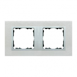 Kontakt Simon Simon 82 Nature Ramka  2-krotna Nature-metal, Inox mat / pierścień aluminium mat