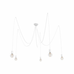 Nowodvorski lampa wisząca SPIDER E27 x 5 Przewód w oplocie Stal lakierowana Biały ~220-230 V MAX: 5x60W