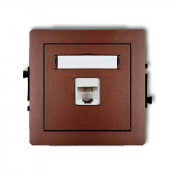 Karlik DECO gniazdo komputerowe pojedyncze 1xRJ45, kat. 6, 8-stykowy brązowy metalik PODTYNKOWY bez ramki IP 20 9DGK-3