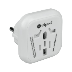 DPM Adapter podróżny EUROPA typ E do wtyczek typu A (amerykańska), B (amerykańska), G (brytyjska), I (australijska) biały PF01EU-W