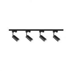 Zestaw 4x lampa BOLZANO 1F czarna z żarówką led gu10 PHILIPS 5W ciepła biała + szynoprzewód 1m kolor czarny