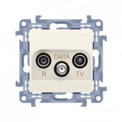 KONTAKT-SIMON Simon10 Gniazdo antenowe R-DATA-TV kremowe CAD.01/41