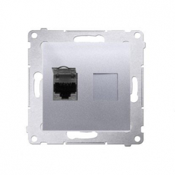 KONTAKT-SIMON Simon54 Gniazdo poj. komp. RJ45 kat.6 srebrny D61E.01/43