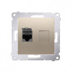 KONTAKT-SIMON Simon54 Gniazdo poj. komp. RJ45 kat.6 złoty D61E.01/44