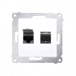 KONTAKT-SIMON Simon54 Gniazdo podw. komp. 2xRJ45 kat.6 ebiałe D62E.01/11