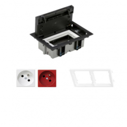 KONTAKT SIMON FLOOR BOX puszka podłogowa 1x gniazdo pojedyncze + 1x gniazdo DATA z kluczem uprawniającym z/u do podłóg technicznych ( podniesionych )