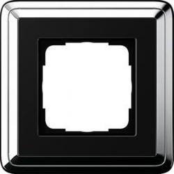 Gira Ramka pojedyncza ClassiX chrom-czar ny