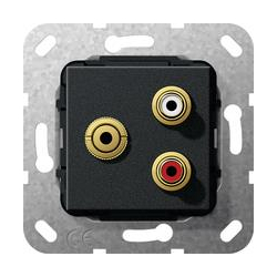 Gira Cinch audio, bag mini Rozgałęźnik k abl. Urz. podtynk. czarny mat System 55