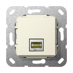 Gira MJ RJ45 kat. 6A 10 GB Przejściówka Urządzenie podtynk. kremowy System 55
