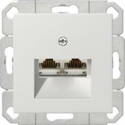 Gniazdo komputerowe podw. RJ45 cat. 6 Gira System 55 biały mat