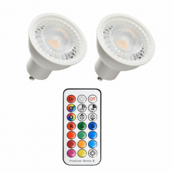 Zestaw 2 x żarówka led gu104W RGBWW + pilot