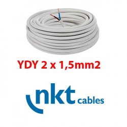 NKT przewód YDY 2x1,5mm2 100m rolka 450/750V kabel okrągły