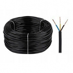 Zamel OMY 3x1,0mm2 czarny 1m H03VV-F kabel przewód okrągły mieszkaniowy 300/300V