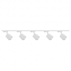 Zestaw 5x lampa OSCAR Track biała z żarówką led gu10 PHILIPS 5W ciepła biała + szynoprzewód 2 x 2m kolor biały