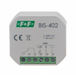 F&F Przekaźnik impulsowy włącz-wyłącz podtynkowy 10A 230V AC 2Z BIS-402