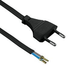 DPM Przewód elektryczny z wtyczką płaską 2 x 0,75 mm2 czarny 1,8m DIC1118
