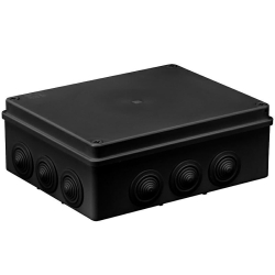 PAWBOL puszka instalacyjna S-BOX 506C 240x190x90 IP65 12 dławików natynkowa czarna