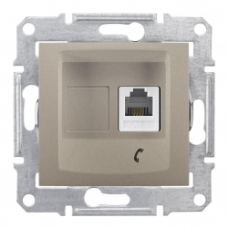 SCHNEIDER ELECTRIC Sedna Gniazdo telefoniczne pojedyncze RJ11 satynowe SD SDN4101168 Hurtownia w Warszawie Sikorskiego 3