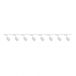 Zestaw 8x lampa SIENA ALU Track 3F biała z żarówką led gu10 PHILIPS 5W ciepła biała + szynoprzewód 2 x 2m kolor biały