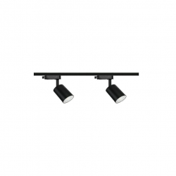 Zestaw 2x lampa SIENA ALU Track czarna z żarówką led gu10 PHILIPS 5W ciepła biała + szynoprzewód 1m kolor czarny